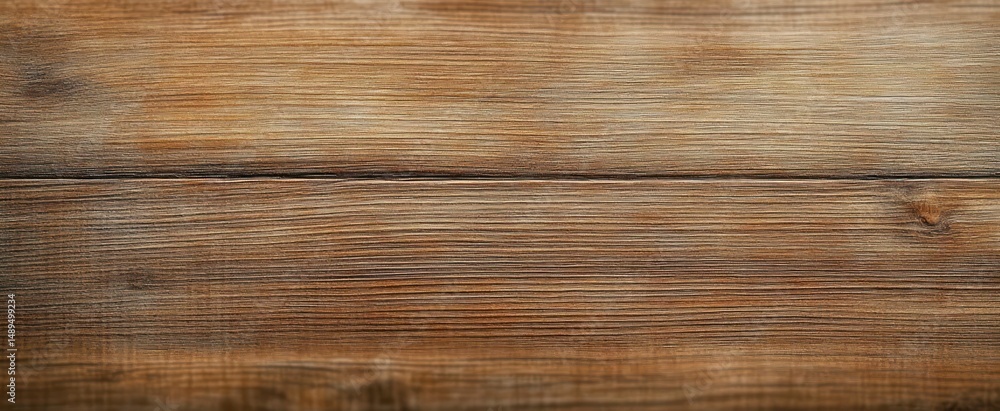 Fototapeta premium Close-up of natural wood surface texture showing detailed grain patterns and warm brown tones