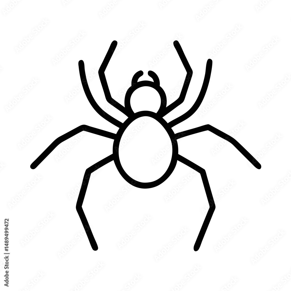 Simple Spider Icon – Minimal Line Art Insect for Web and Pest Control Themes