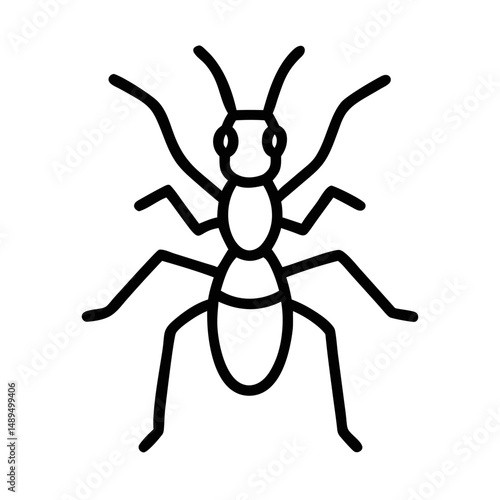 Ant Line Icon – Insect Outline Symbol for Pest Control and Nature Themes