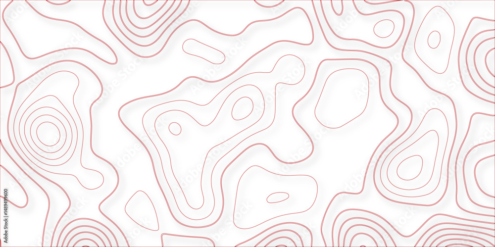 Fototapeta premium Abstract topographic contours map background, wave paper curved reliefs abstract background. geographic line map Modern design with topographic wavy pattern design for poster. vector illustration.