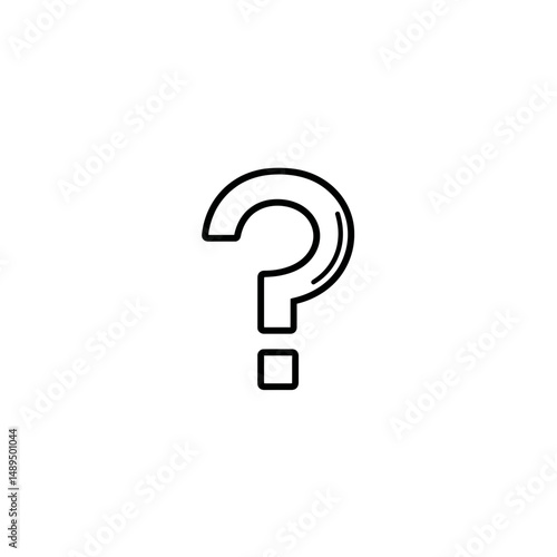 Question mark outline icon conveys uncertainty in white background