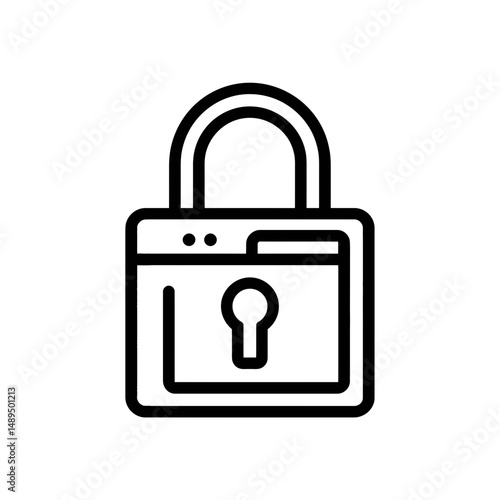 Secured padlock protects data online minimal cyberspace graphic