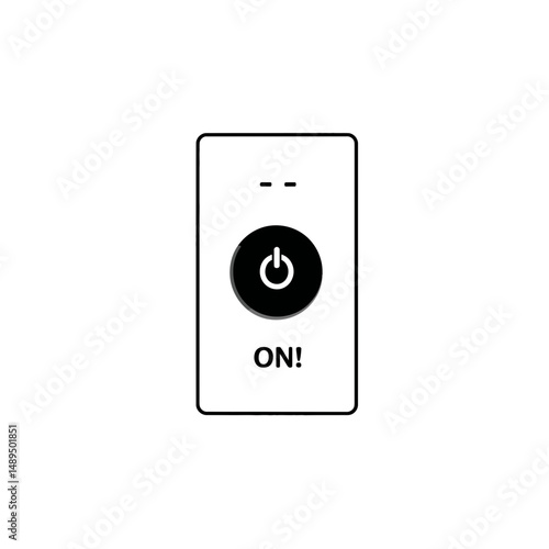 Appliance button activates device in white minimalistic setting detail