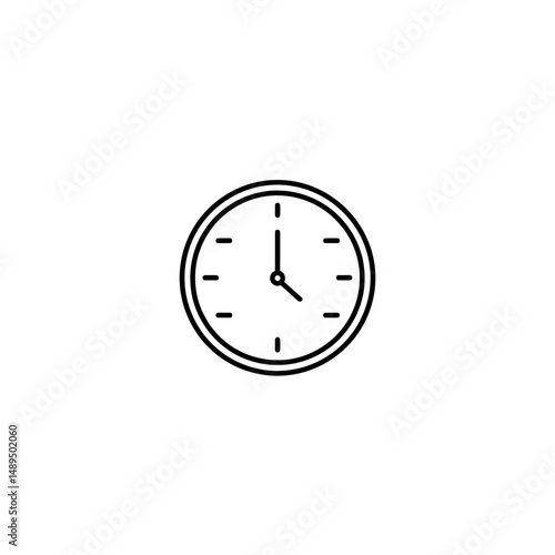 Clock icon shows hour in simple white background design
