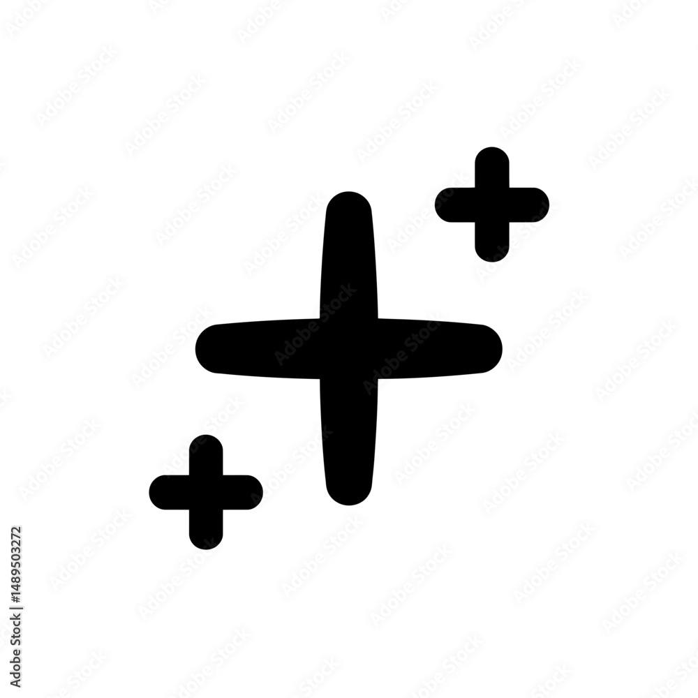 Obraz premium Black pluses expand against white minimal design background