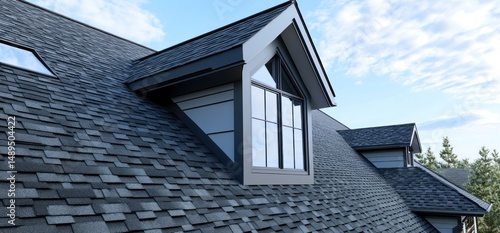 Stunning Gray Shingle Roof with Dormer Window
