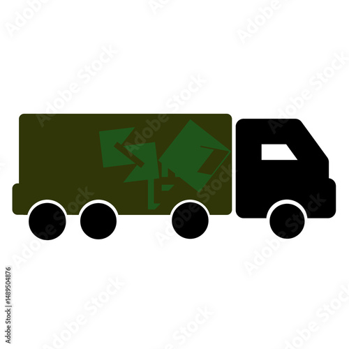 Illustration of a truck loaded with goods