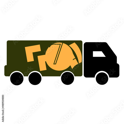 Illustration of a truck loaded with goods