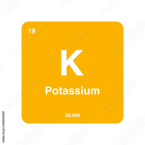 potassium periodic vector isolated on transparent background