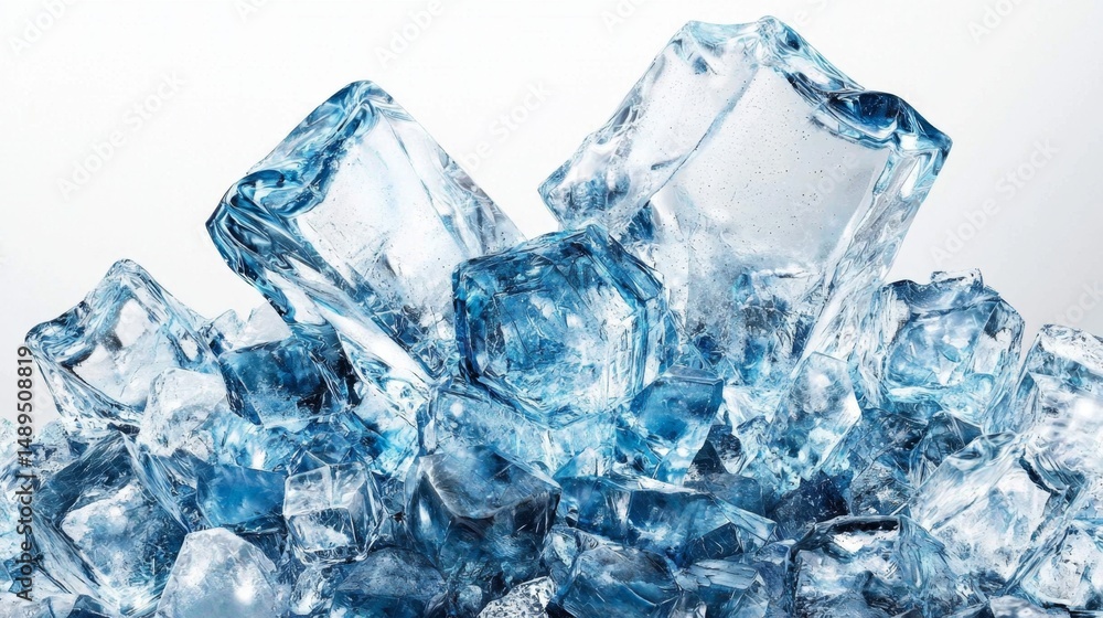 Close-up of crystalline blue ice formations found in glaciers. Close-up of crystalline blue ice formations found in glaciers.