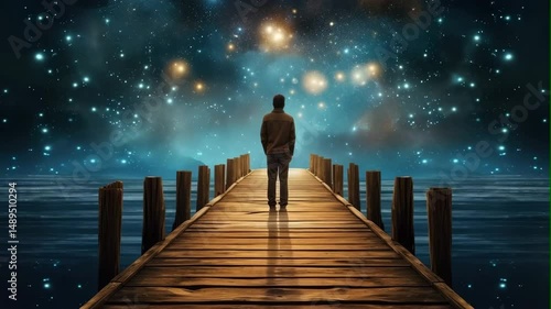 man with travel alone on night

