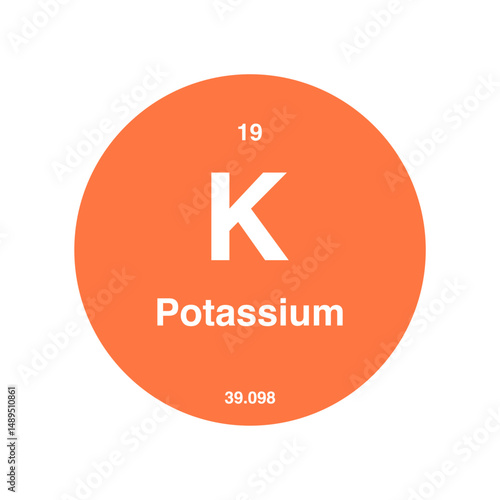 potassium periodic vector isolated on transparent background