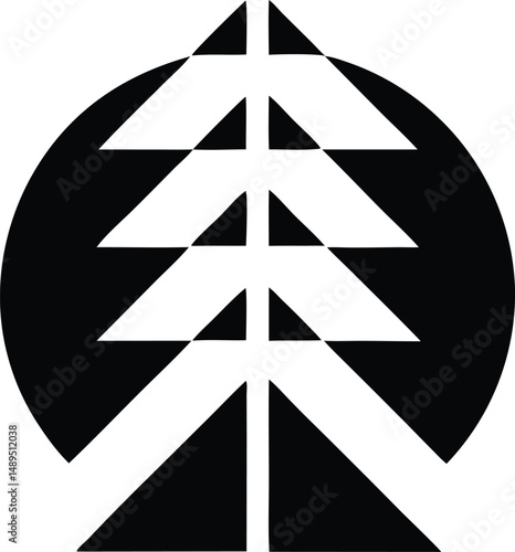 Elegant pine tree silhouette logo design for branding and nature themes