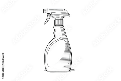 Sketch of a Plastic Spray Bottle for Liquid Cleaners or Sanitizers