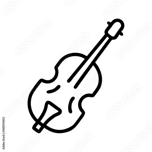 Double bass illustration in minimalist style representing music  