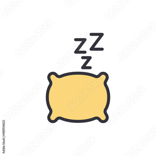 Comfortable Sleep With Pillow And Letter Zzz On Transparent Background