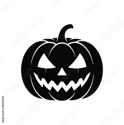 Spooky Jack-O'-Lantern Silhouette: Halloween Art for Creative Designs