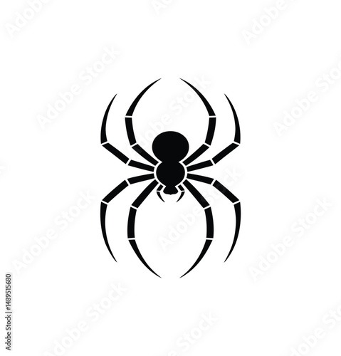 Detailed Black Spider Vector Art