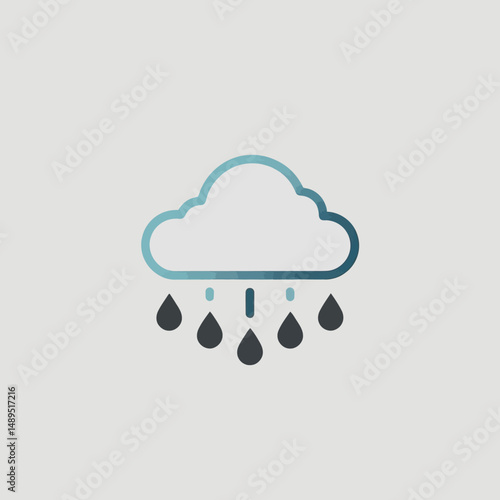 Atmospheric gradient cloud, melancholic tears, delicate despair icon
