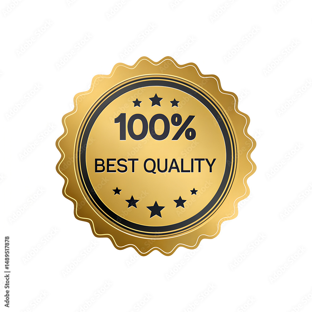 Golden badge in isolated white background. Golden badge in isolated white background.