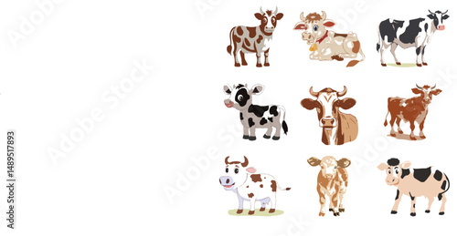 Group cow vector design