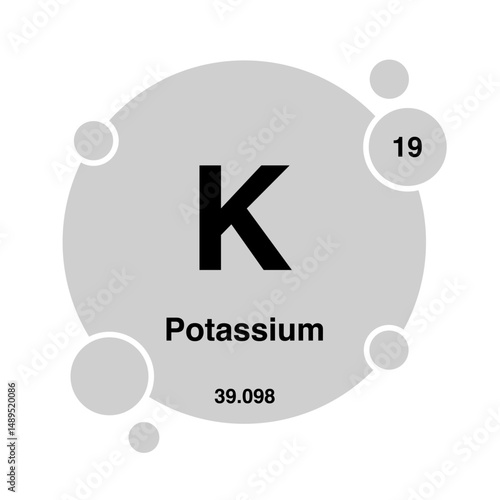 potassium periodic vector isolated on transparent background