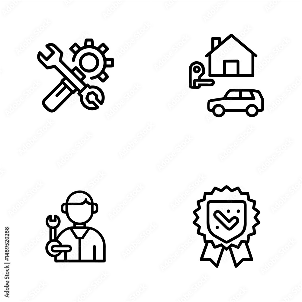Obraz premium customer service icon set