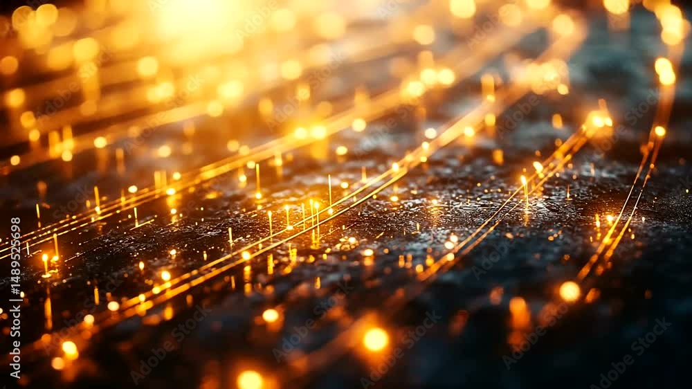 Abstract Image of Glowing Particles and Light Trails Abstract Image of Glowing Particles and Light Trails