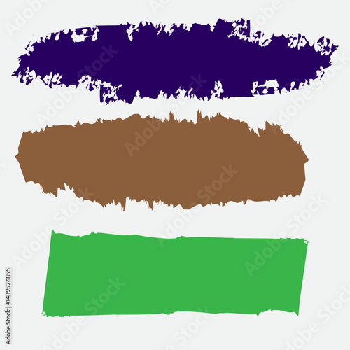 Ink brush colorful stroke collection in illustration