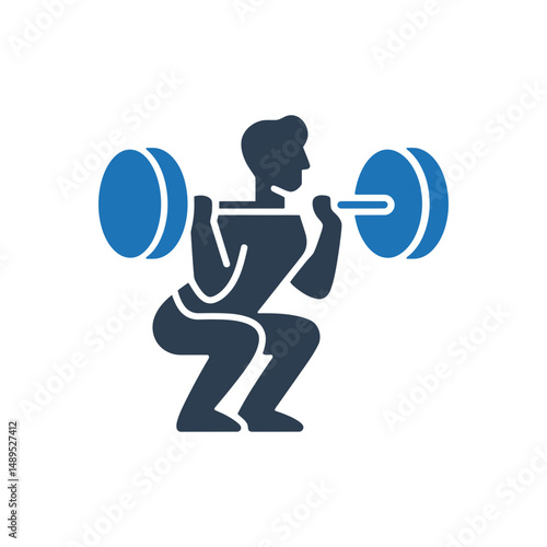 Barbell Squat Training Icon