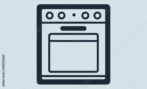 Oven silhouette icon, Kitchen oven vector, Cooking appliance graphic, Black oven illustration