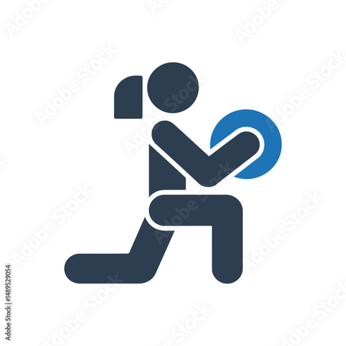 Lunge Exercise with Ball Icon