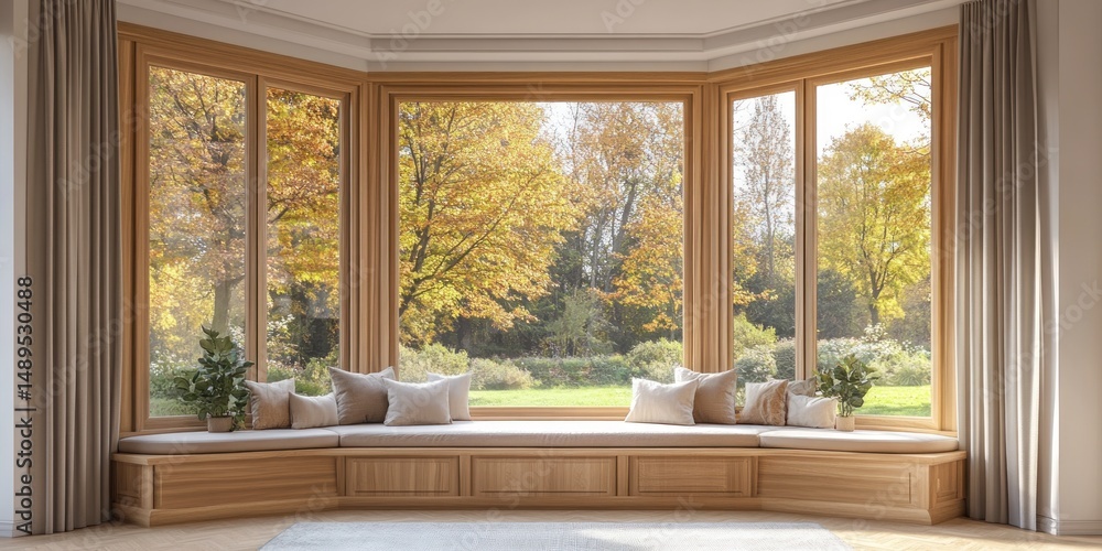 Fototapeta premium Serene Autumn Bay Window Seat