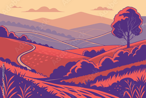 14 oil painting, vibrant colors, tuscan landscape, country road, tall cypress trees, small brick house, blooming flowers, rolling hills, scenic vista, impressionist style