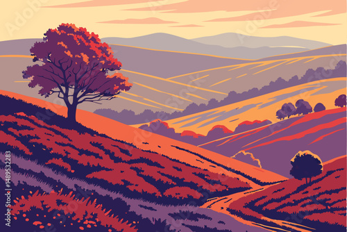 14 oil painting, vibrant colors, tuscan landscape, country road, tall cypress trees, small brick house, blooming flowers, rolling hills, scenic vista, impressionist style