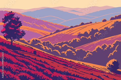 14 oil painting, vibrant colors, tuscan landscape, country road, tall cypress trees, small brick house, blooming flowers, rolling hills, scenic vista, impressionist style