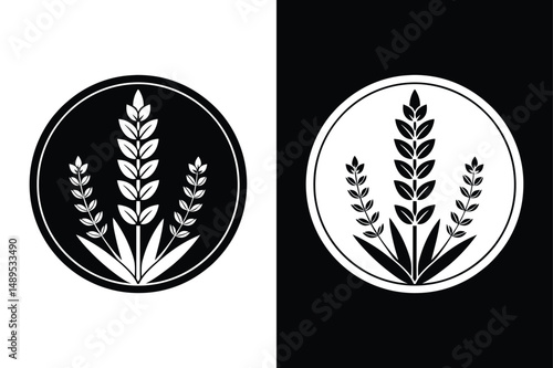 Elegant Lavender Silhouette Icon for Health and Beauty Branding