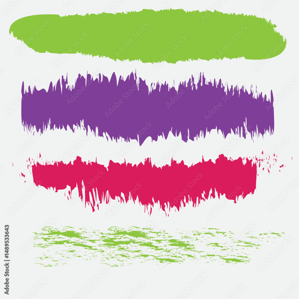Ink brush colorful stroke collection in illustration Ink brush colorful stroke collection in illustration