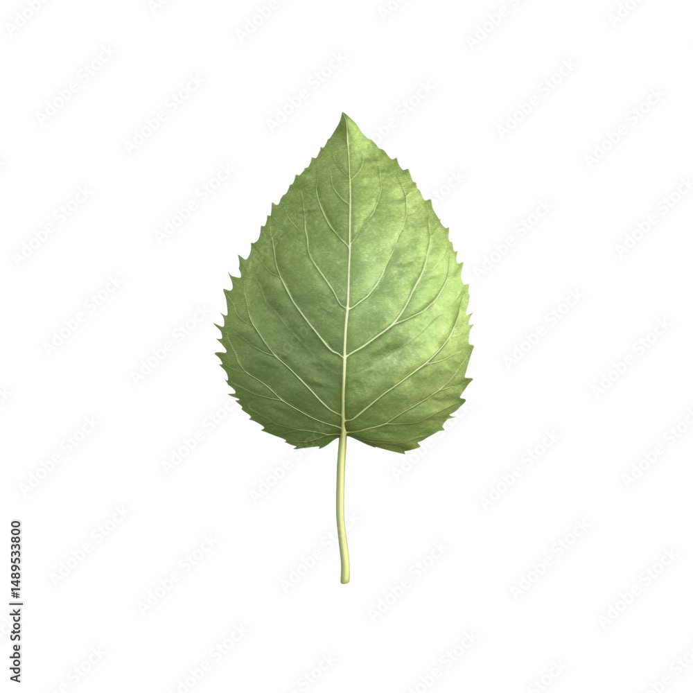 Fototapeta premium Single Sunflower Leaf on Black Background