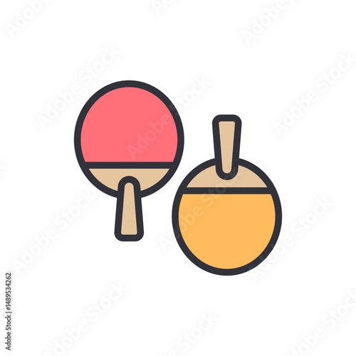 Vibrant Ping Pong Paddles Depicting Recreational Sport And Leisure