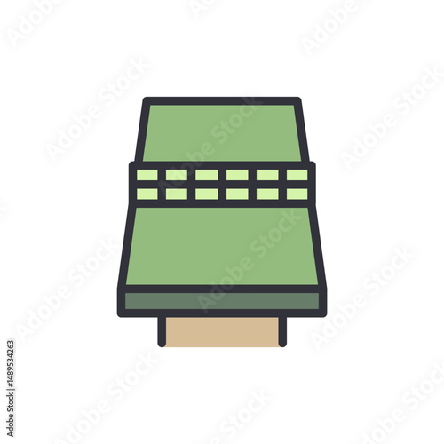 Stylized Graphic Of A Green Table Tennis Or Ping Pong Table