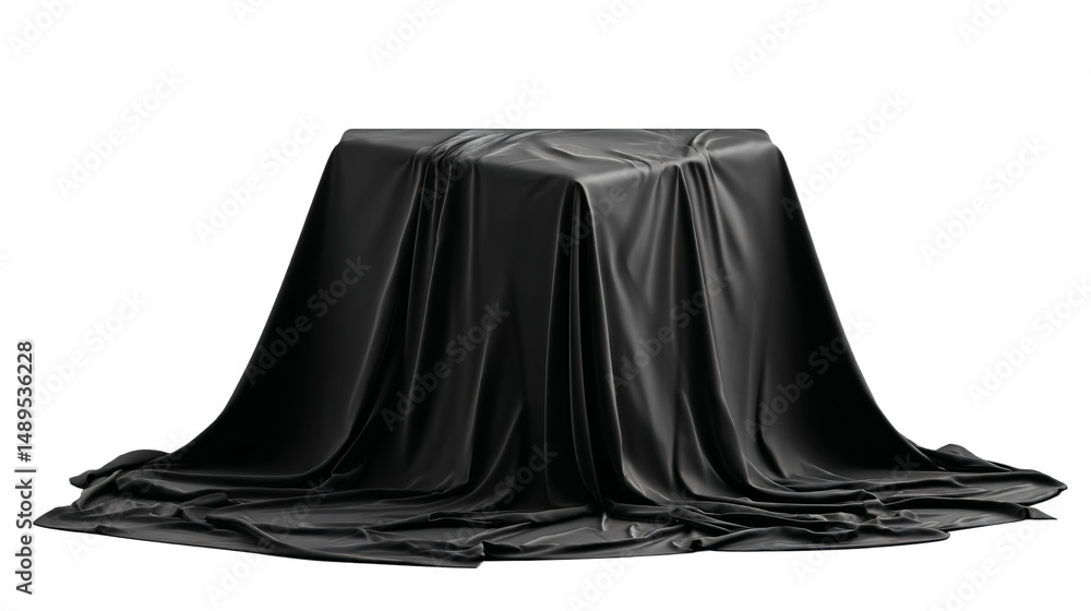a black cloth draped over a table a black cloth draped over a table