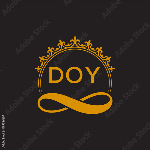 Initial DOY Letter Linked Logo for business and company identity. Modern DOY Letter Logo Vector Template with modern trendy golden logo.
