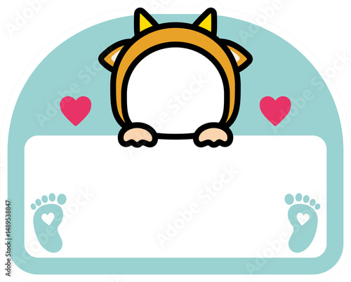 Cute Bull Costume Name Tag Template for Baby Showers or Kids Events