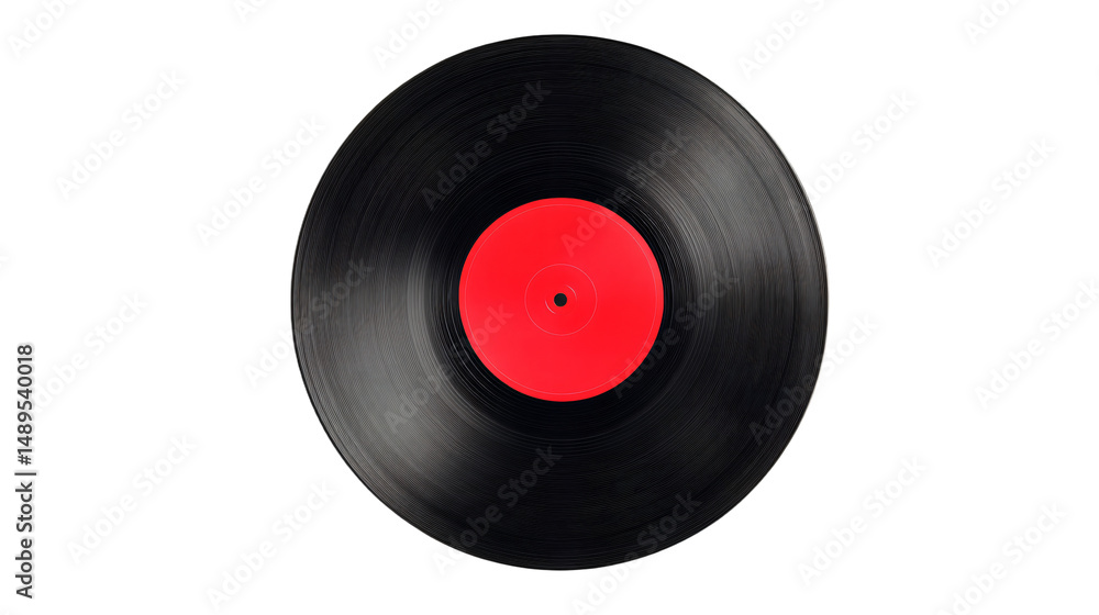 Fototapeta premium a black record with a red disc on it