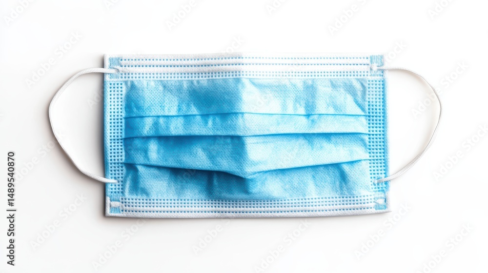 Blue Surgical Mask on White Background for Health and Safety Use Blue Surgical Mask on White Background for Health and Safety Use
