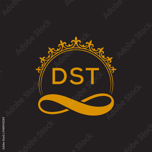 Initial DST Letter Linked Logo for business and company identity. Modern DST Letter Logo Vector Template with modern trendy golden logo.

