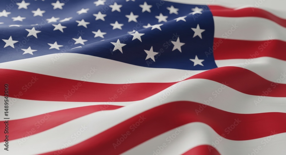 Fototapeta premium Waving American Flag Showing Patriotism and Pride Representing The Nation