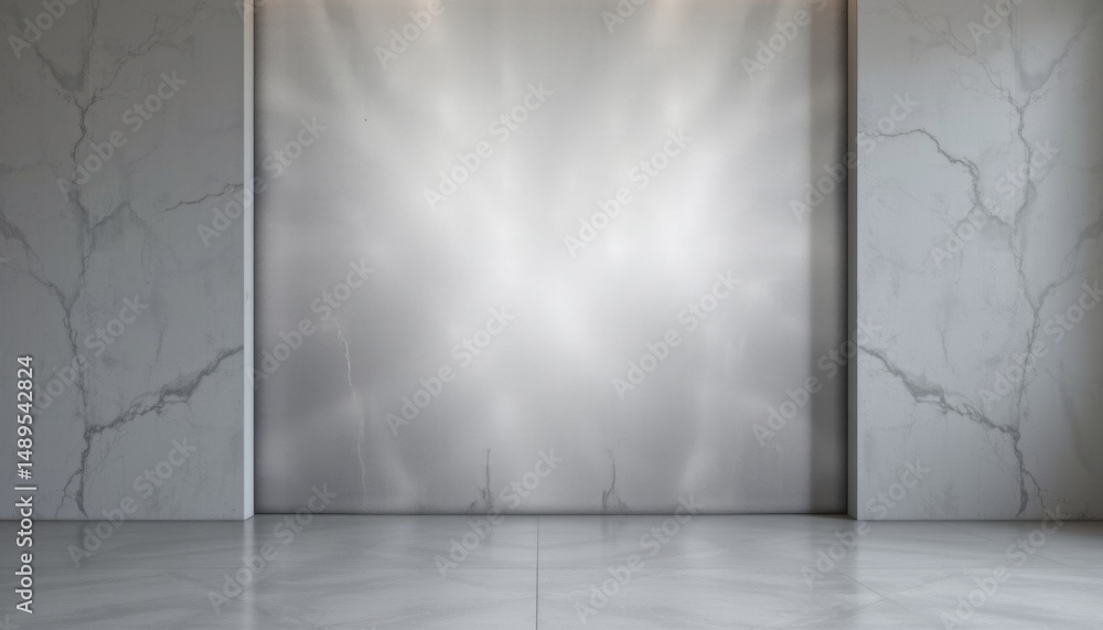Obraz premium a minimalist and chic backdrop with a smooth transition from a shimmering silver at the center to a muted gray on the edges.