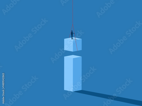 Businessman building blocks for business growth